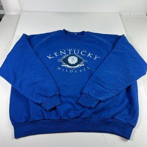 VTG NCAA Kentucky Wildcats Sweatshirt Extra Large Blue Embroidered Crewneck